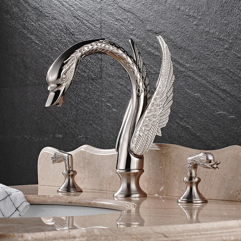 Wanmivezlo Dual Handle Deck Mounted Bathroom Basin Faucet