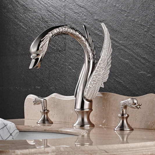 Wanmivezlo Dual Handle Deck Mounted Bathroom Basin Faucet