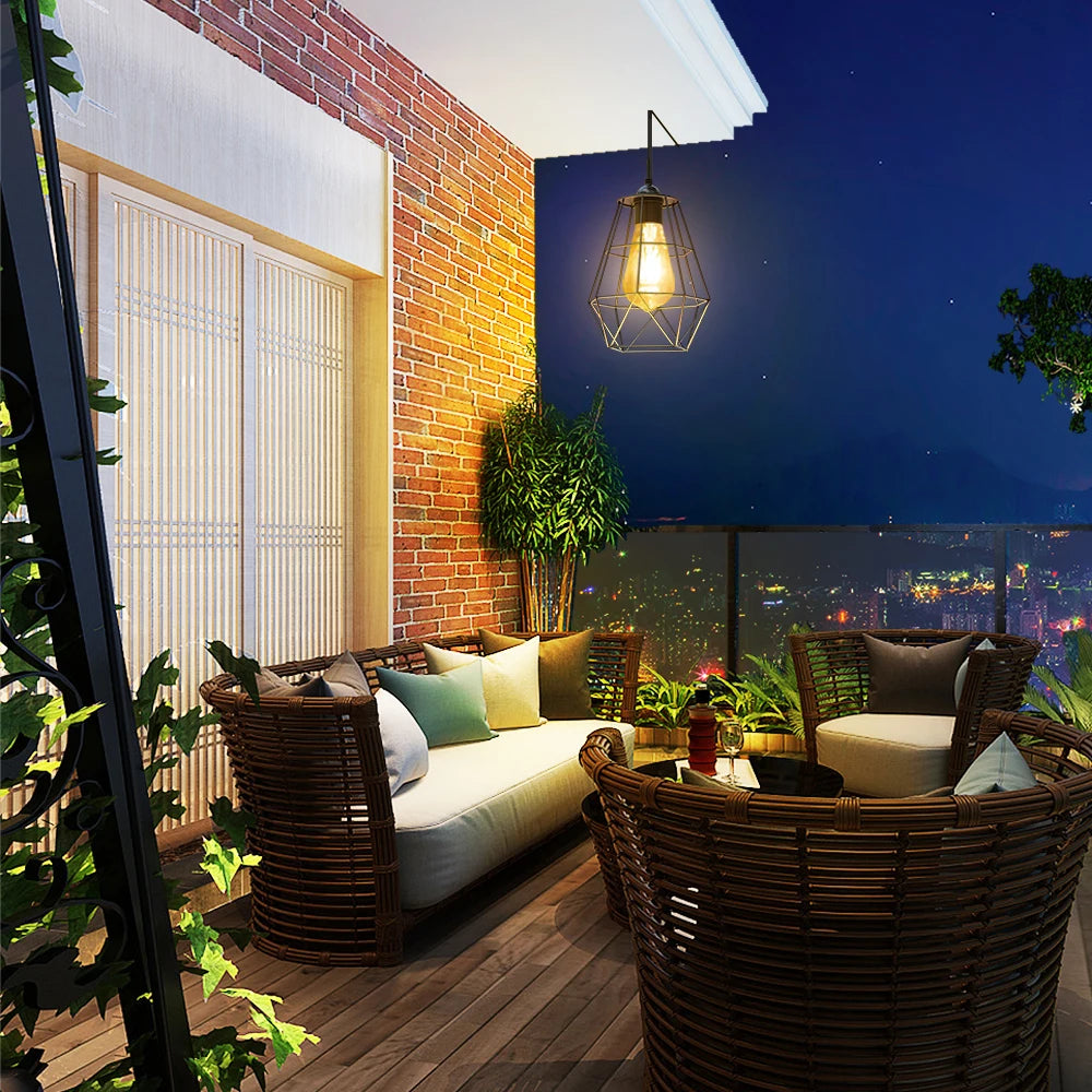 Intelamp Solar Pendant Hanging Light For Indoor Outdoor Spaces