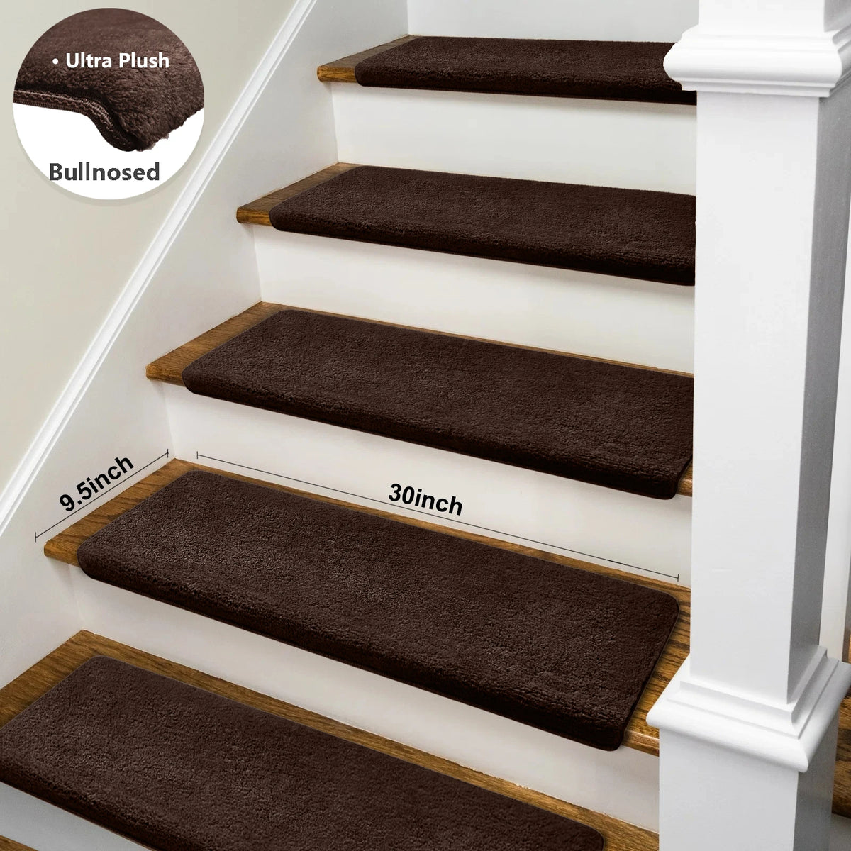 Ultra Plush Peel And Stick Non Slip Carpet Stair Treads