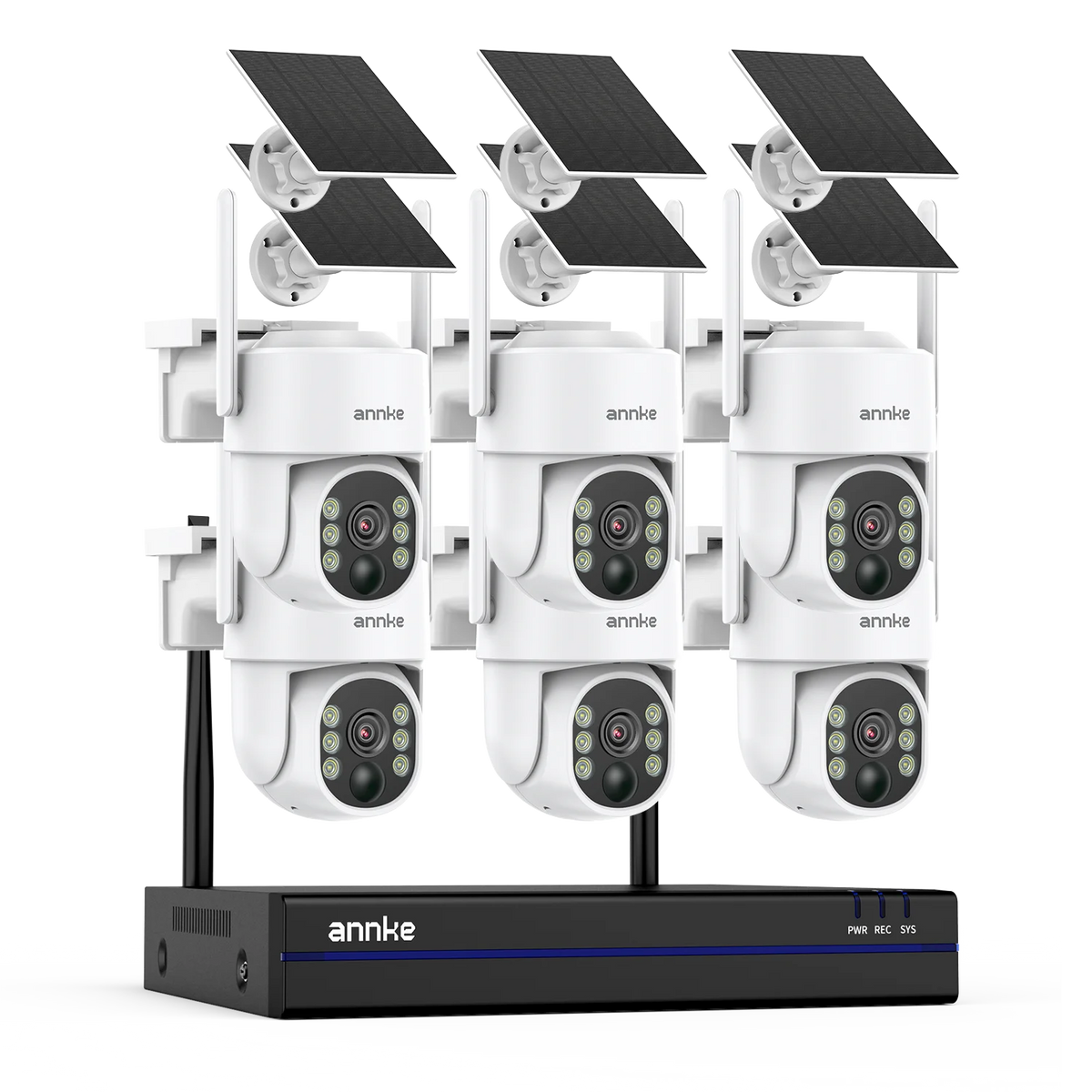 ANNKE Wireless Solar Security Camera System With NVR