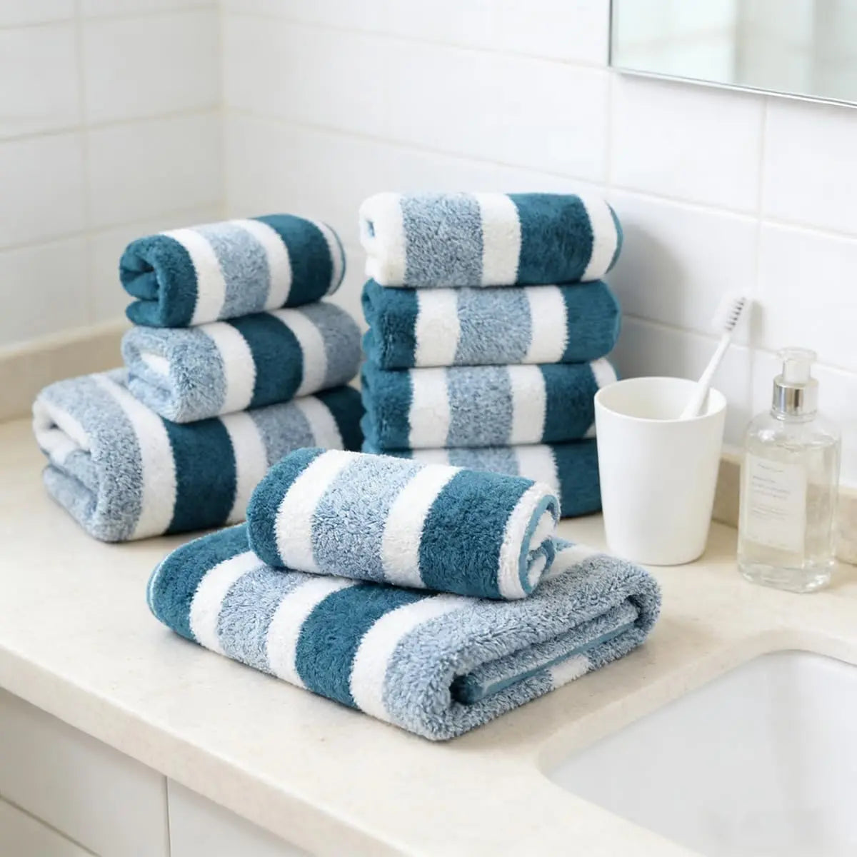 18 Luxury Bath Towels Quick Dry Absorbent Plush Coral Fleece