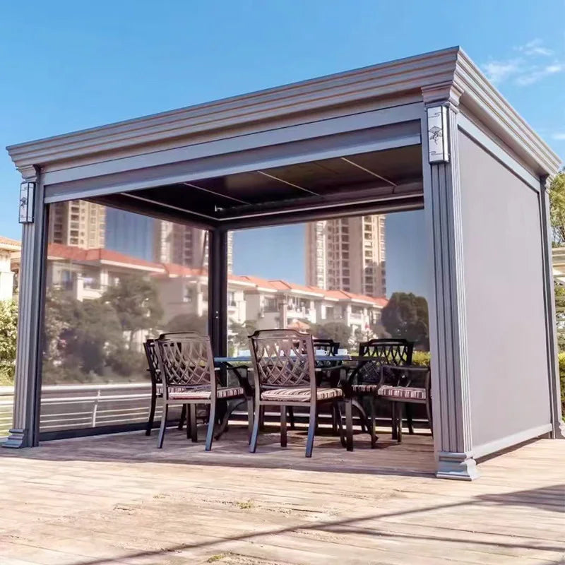 Motorized Aluminum Louvered Pergola For Outdoor Living Spaces