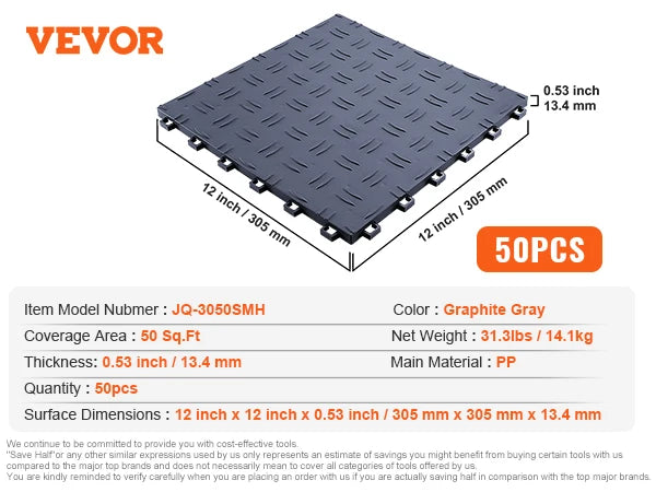 Premium Interlocking Non Slip Garage Floor Tiles For Basement
