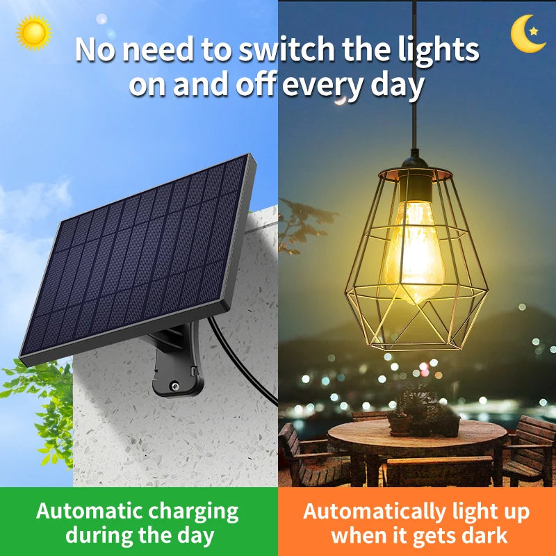 Intelamp Solar Pendant Hanging Light For Indoor Outdoor Spaces