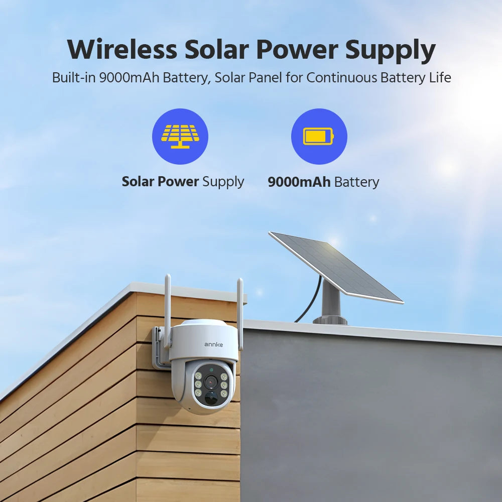 ANNKE Wireless Solar Security Camera System With NVR