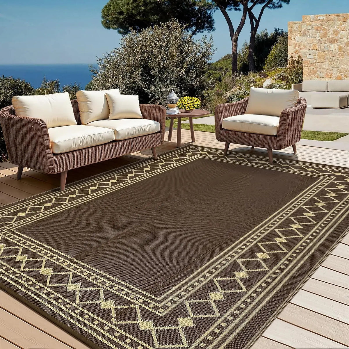 Twister.CK Reversible Waterproof Outdoor Rug For Deck And Porch