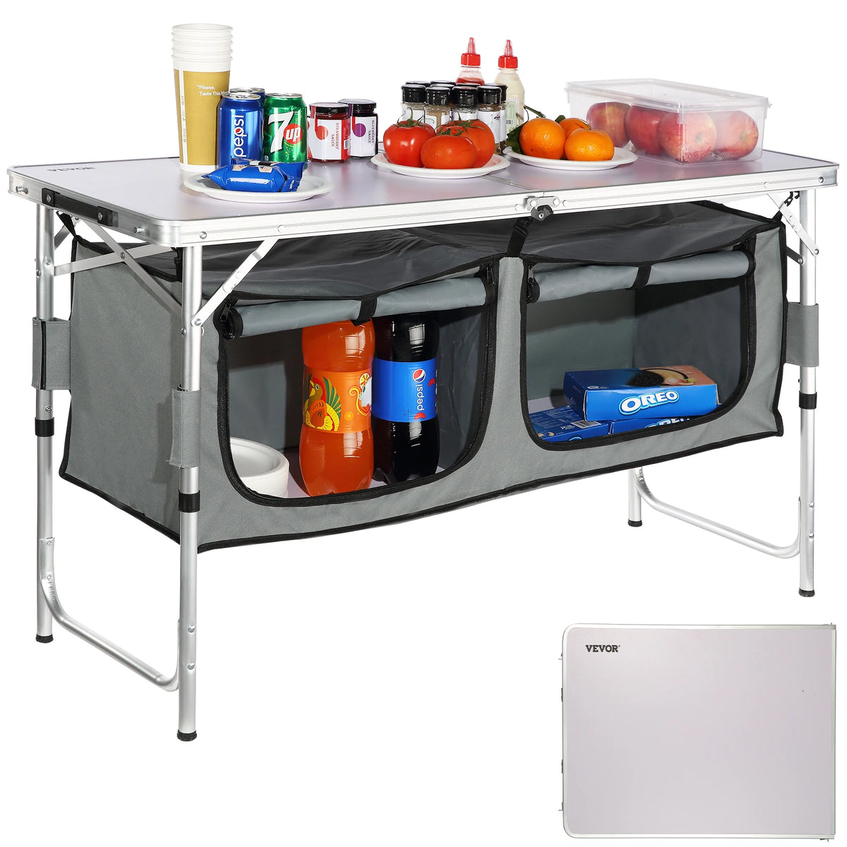 SucceBuy Folding Outdoor Camping Table With Storage Bag