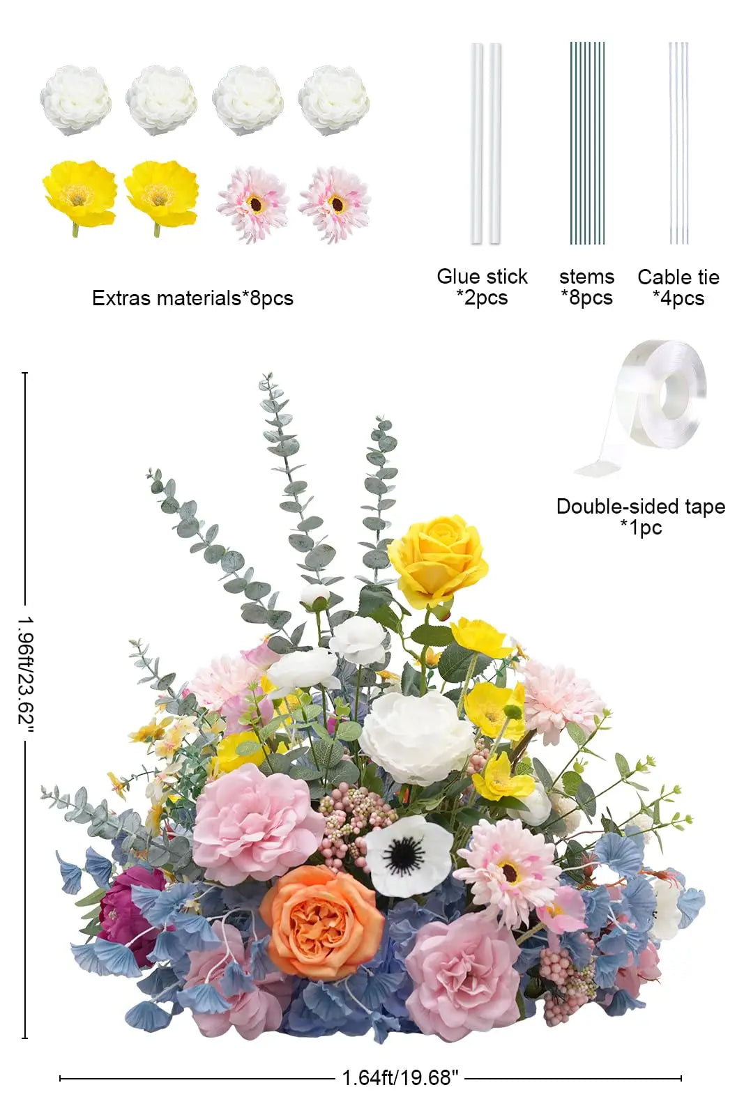 Angela Flower Artificial Silk Rose Ball Centerpiece Decoration