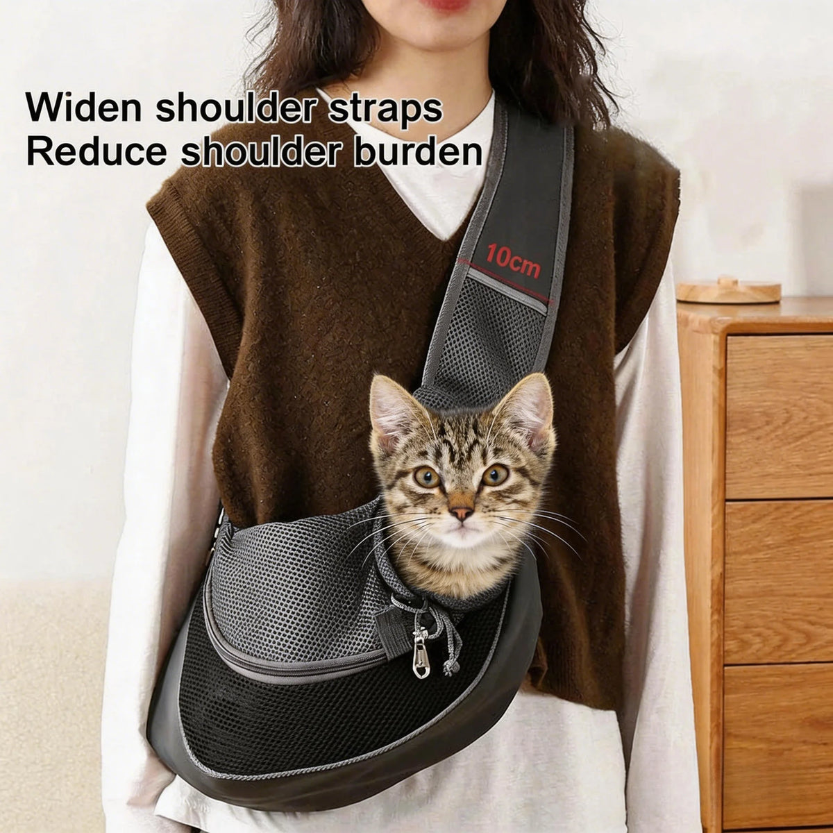 Pet Cat Dog Carrier Backpack Travel Tote Shoulder Bags Mesh Sling Carry Pack Pet Carrying Supplies Crossbody Shoulder Bag