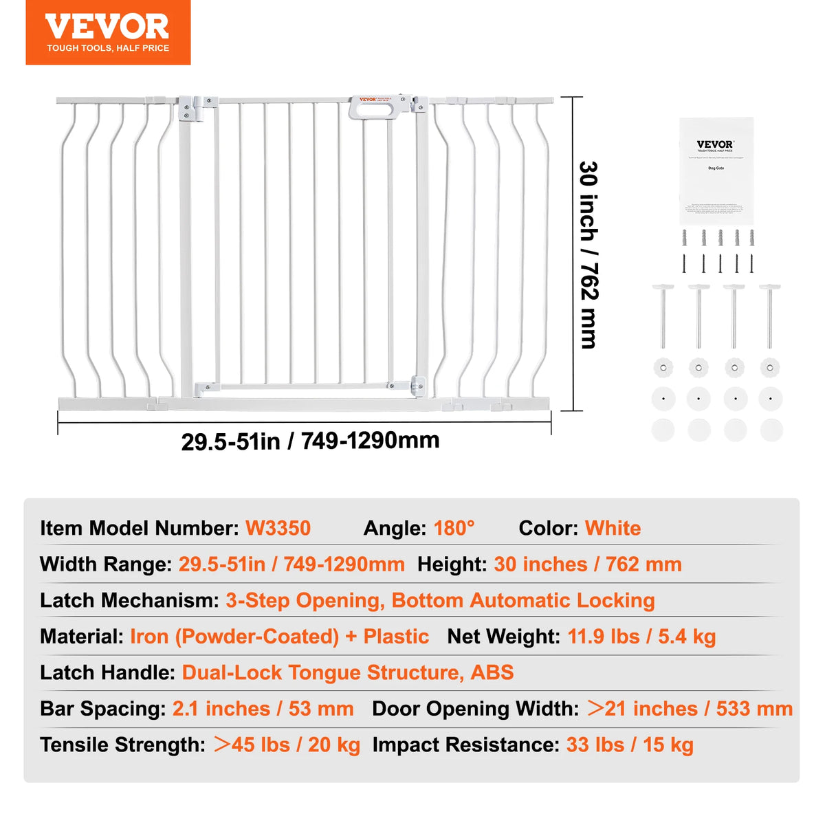 SucceBuy Pressure Mount Baby Gate For Dogs And Children