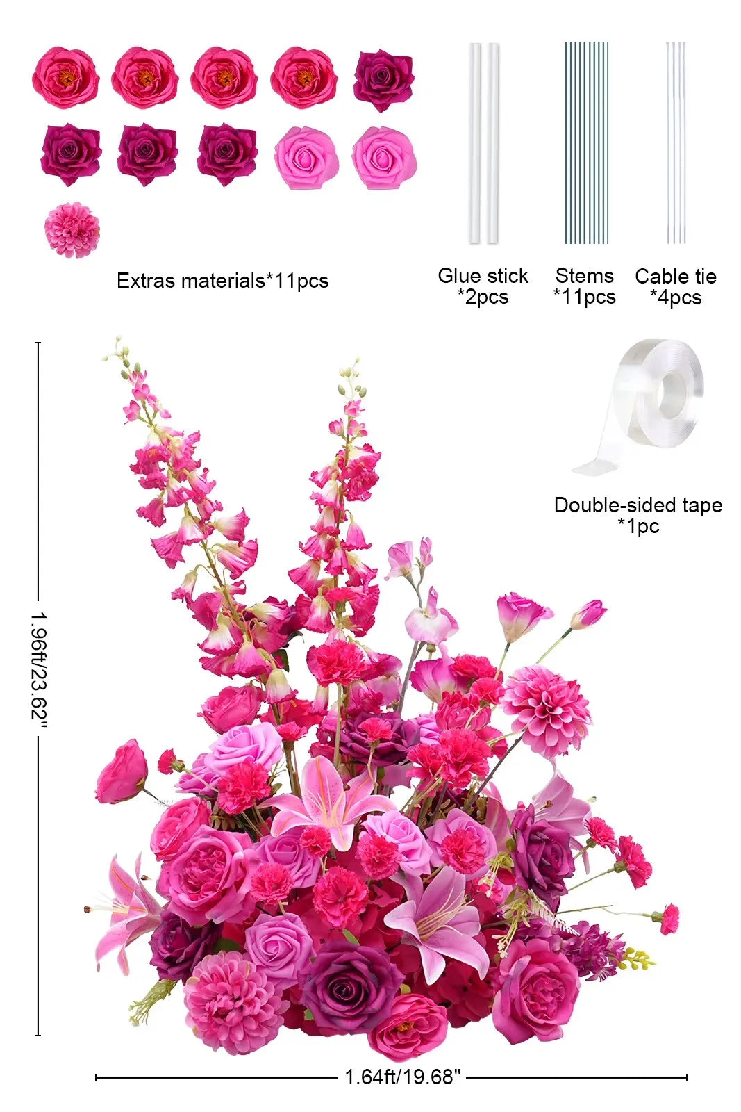 Angela Flower Artificial Silk Rose Ball Centerpiece Decoration