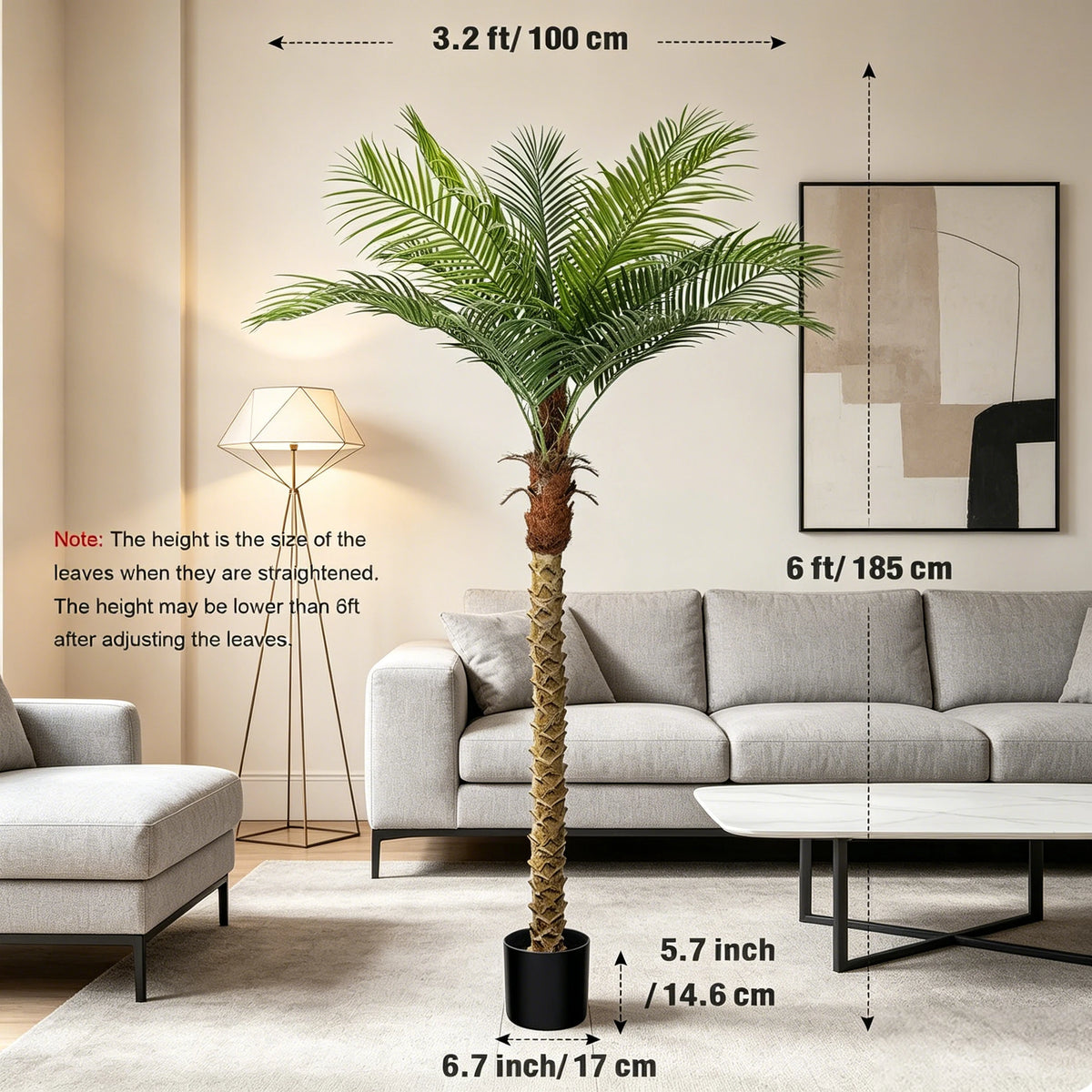 Olitree Artificial Faux Palm Tree For Indoor Outdoor Home Decor
