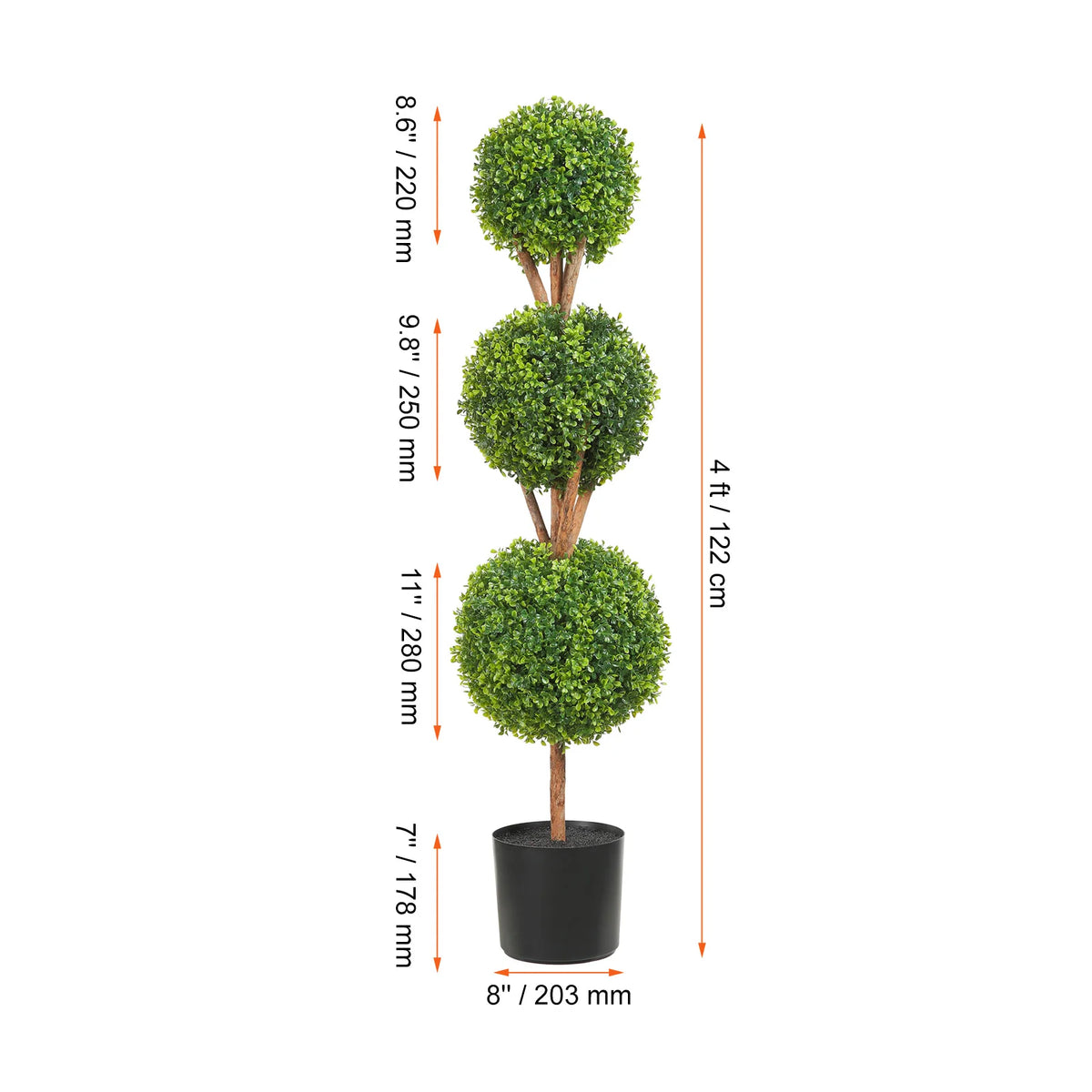 SucceBuy Artificial Boxwood Tower Topiary Spiral Plant