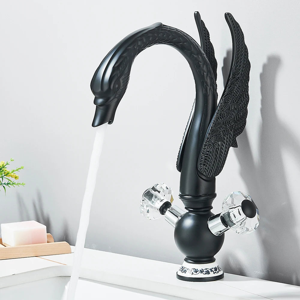 Saeuwtowy Deck Mounted Bathroom Basin Faucet Single Hole Mixer Tap