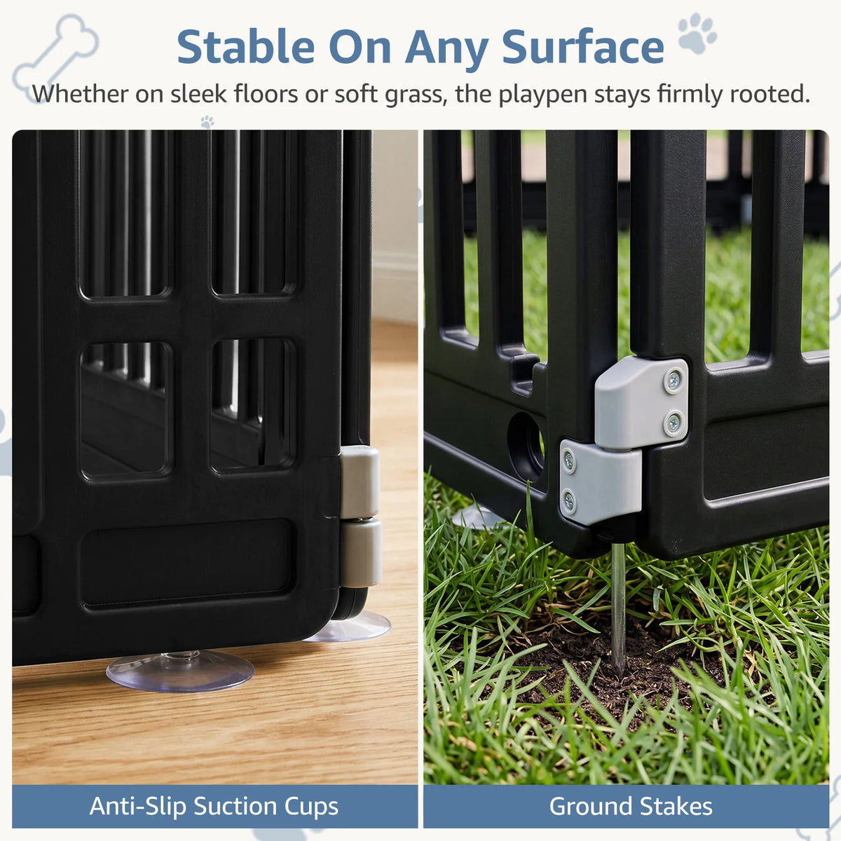 JHK Plastic Dog Playpen Expandable Indoor Outdoor Pet Fence