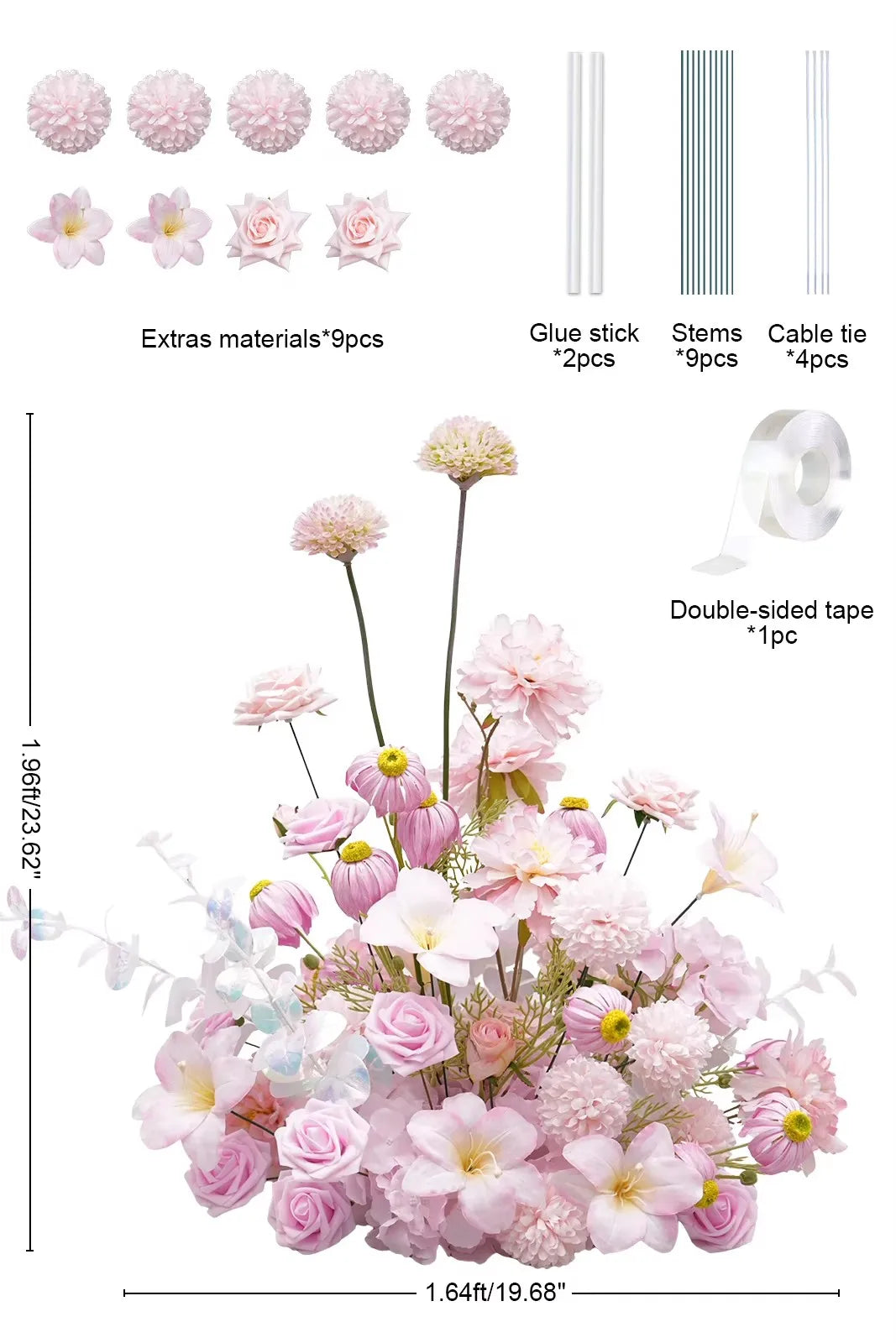 Angela Flower Artificial Silk Rose Ball Centerpiece Decoration