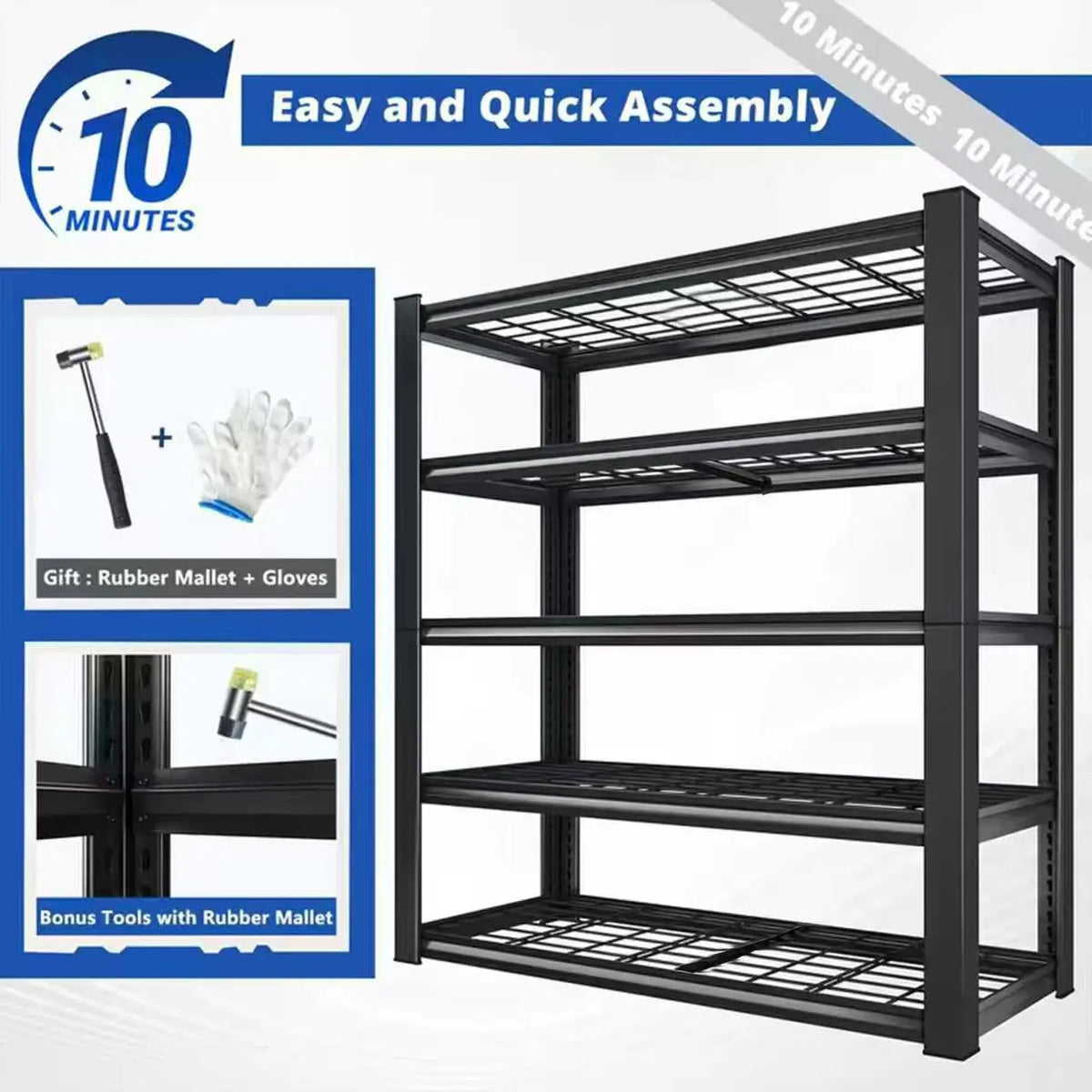 Sarenzon Adjustable Metal Double Tier Commercial Shelving Rack