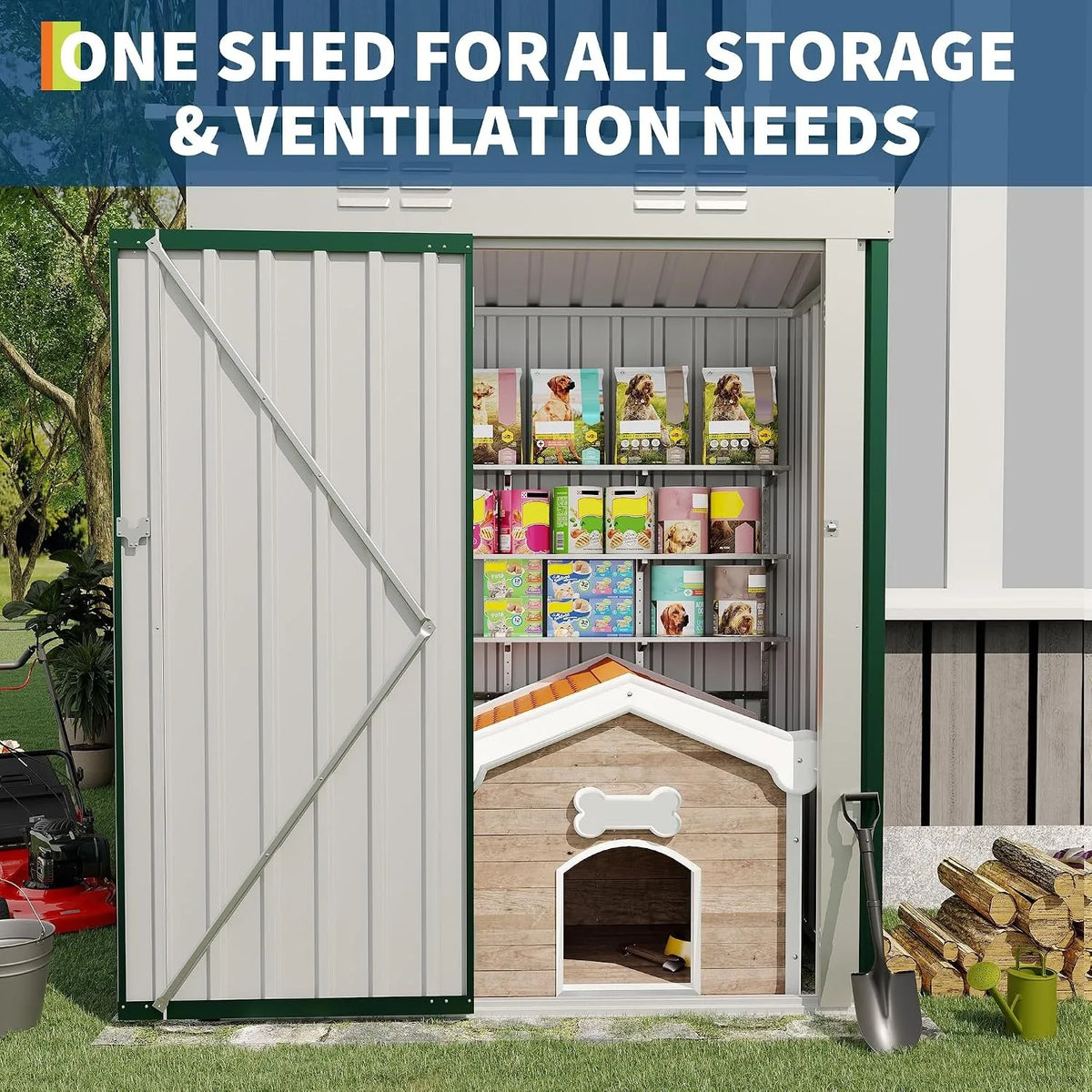 Heavy Duty Metal Outdoor Storage Shed With Lockable Door