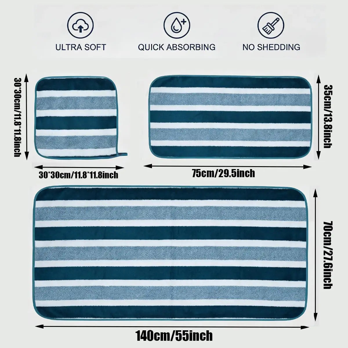 18 Luxury Bath Towels Quick Dry Absorbent Plush Coral Fleece
