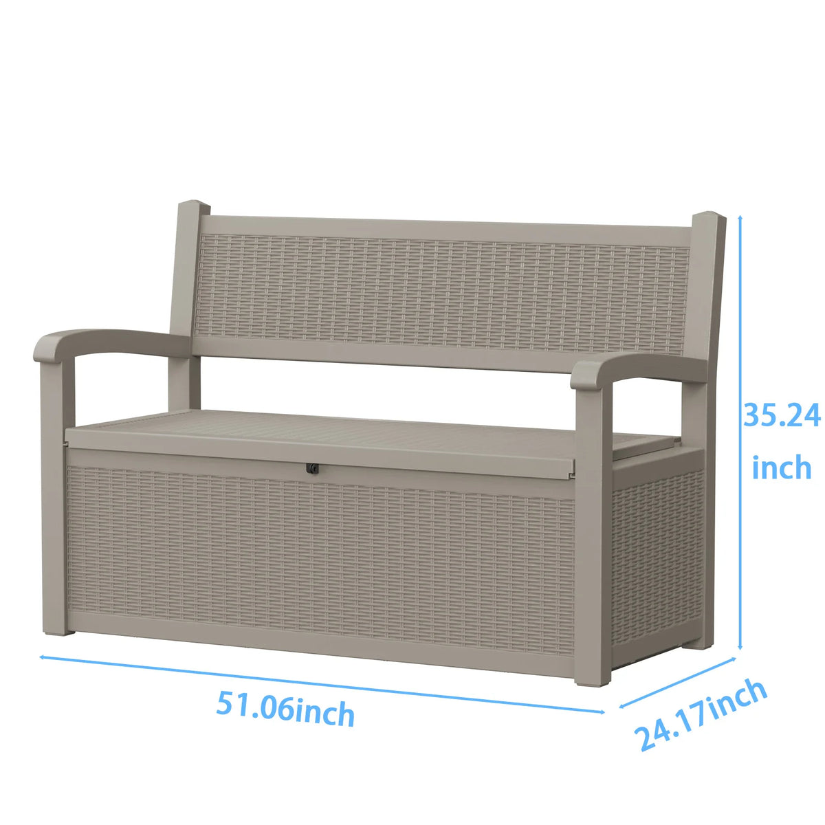 Weatherproof Outdoor Storage Bench With Rattan Look For Patios