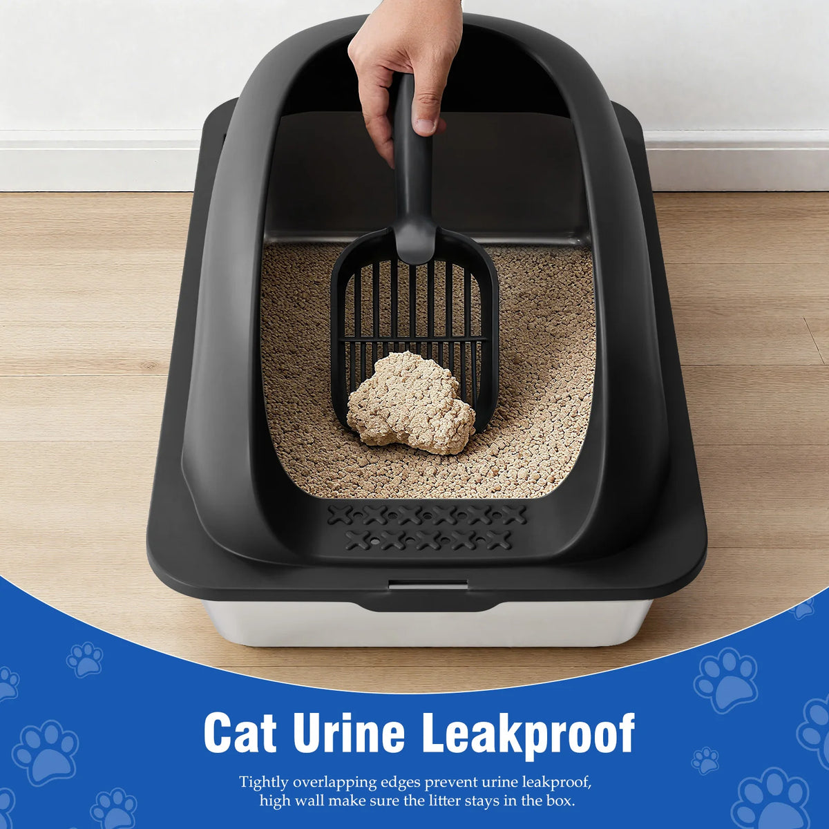Stainless Steel Cat Litter Box With Lid And Odor Resistant