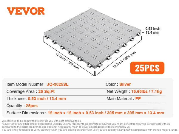 Premium Interlocking Non Slip Garage Floor Tiles For Basement