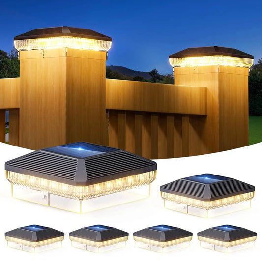 KPSTEK Solar Post Cap Lights With Automatic Outdoor Lighting