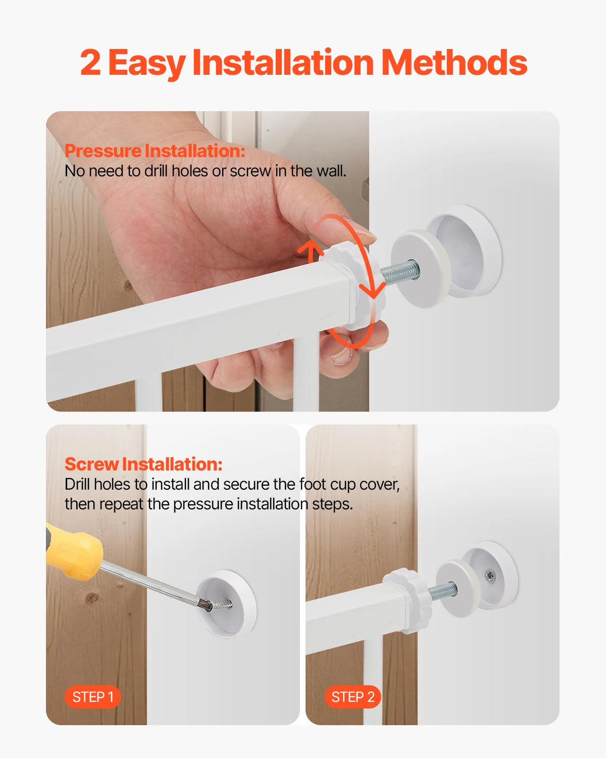 SucceBuy Pressure Mount Baby Gate For Dogs And Children