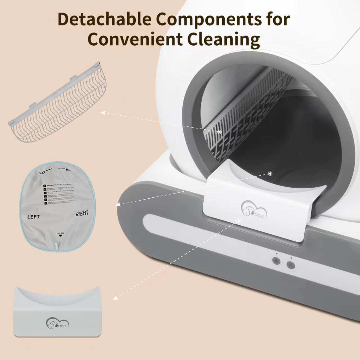 DOEL Smart Self Cleaning Cat Litter Box With App Control