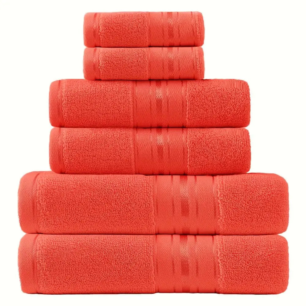 Premium 6 Piece 100 Percent Cotton Bath Towel Collection