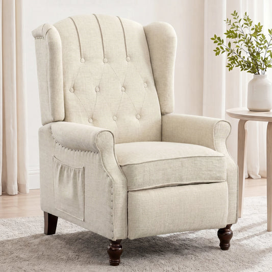 TCGBKAF Mid Century Wingback Massage Heated Recliner