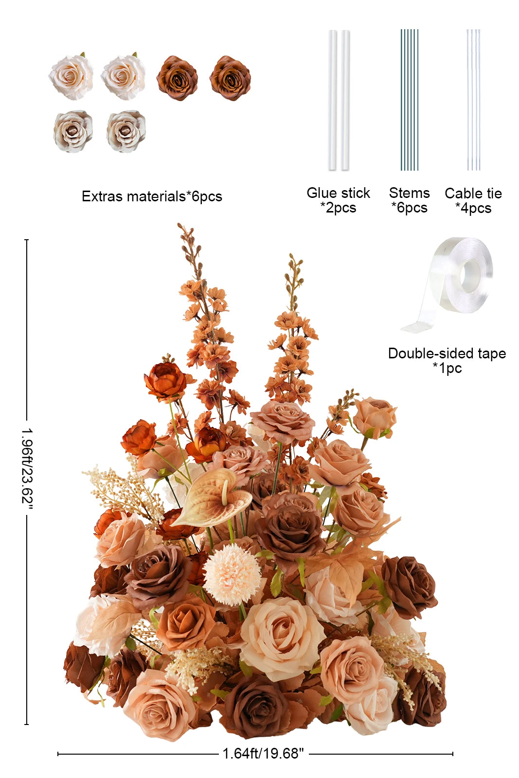 Angela Flower Artificial Silk Rose Ball Centerpiece Decoration