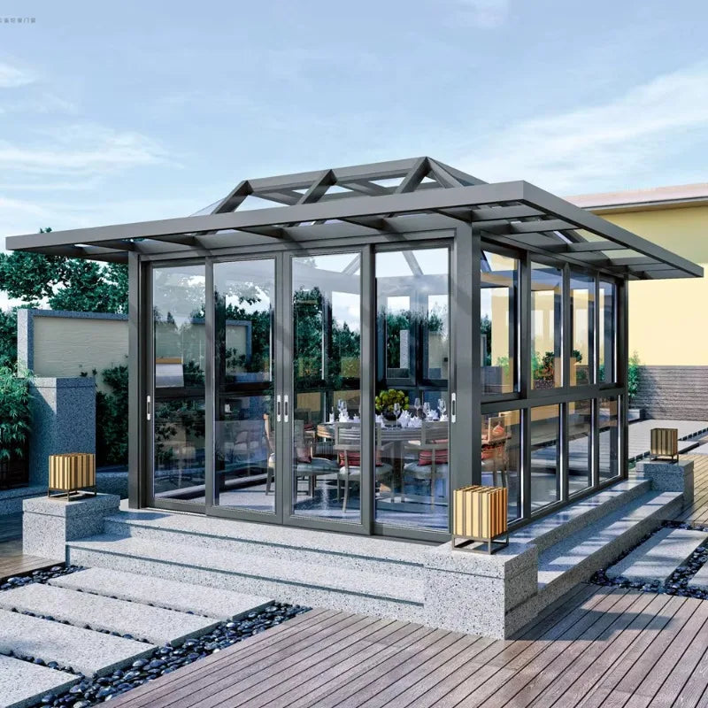 Aluminum Glass Sunroom Conservatory For Outdoor Courtyard Use