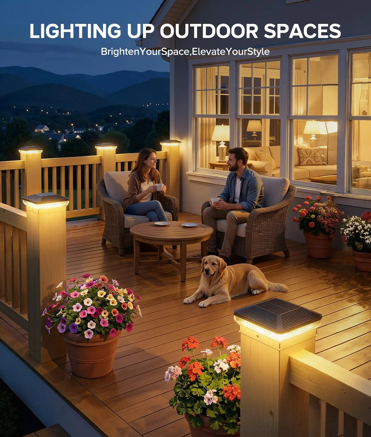 KPSTEK Solar Post Cap Lights With Automatic Outdoor Lighting