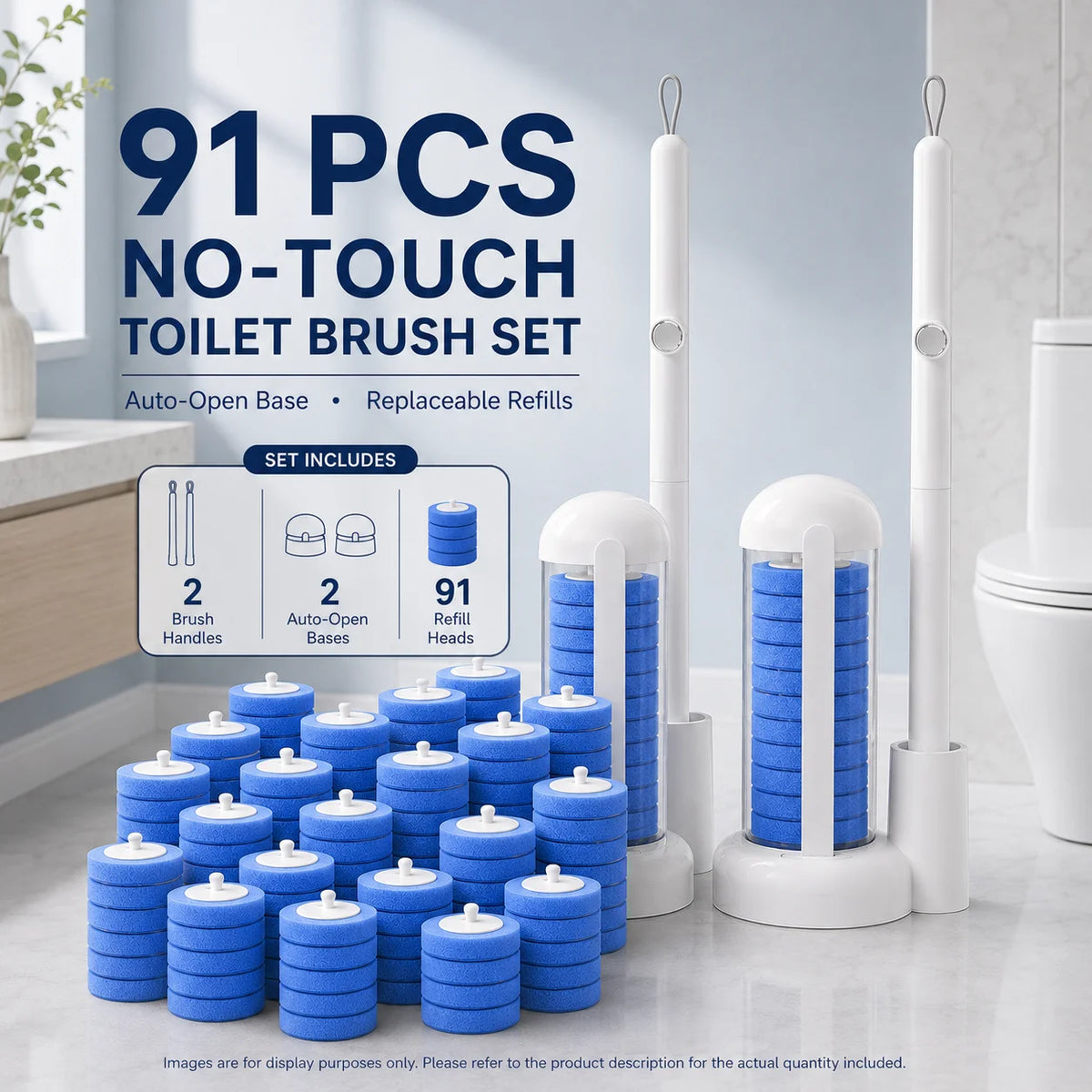 Joybos Touch Free Toilet Cleaning Wand With Replaceable Pads