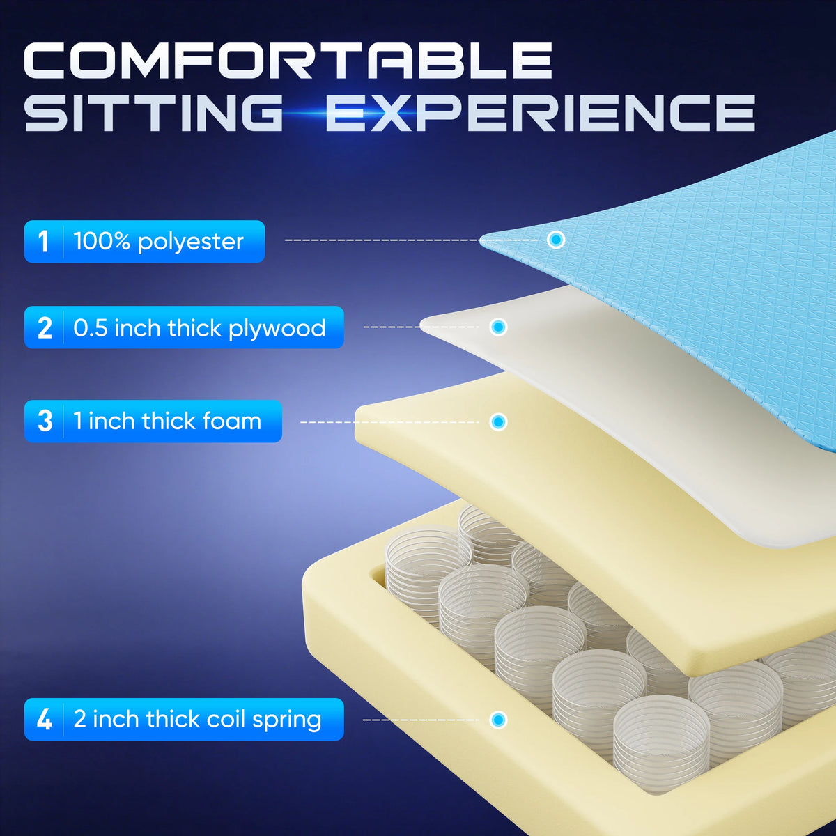 JHK Ergonomic Gaming Chair With Headrest And Lumbar Support