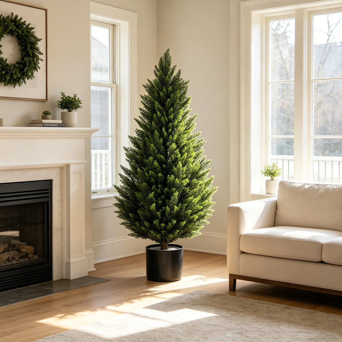 Olitree Artificial Cedar Topiary Tree For Indoor And Outdoor