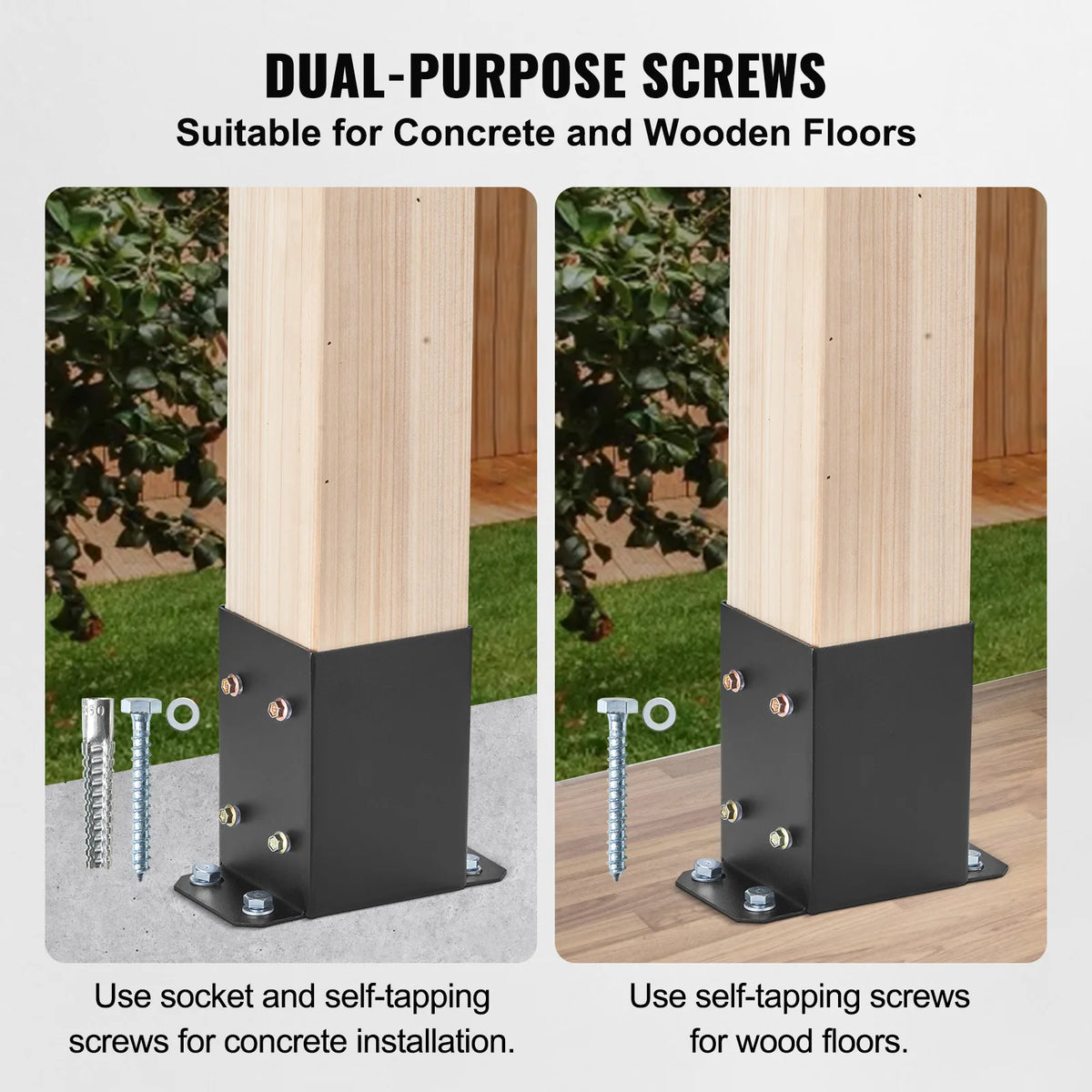 SucceBuy Powder Coated Steel Post Base Anchors for Decks