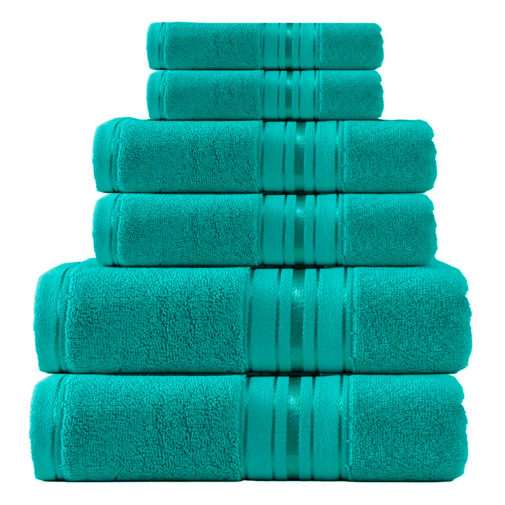 Premium 6 Piece 100 Percent Cotton Bath Towel Collection