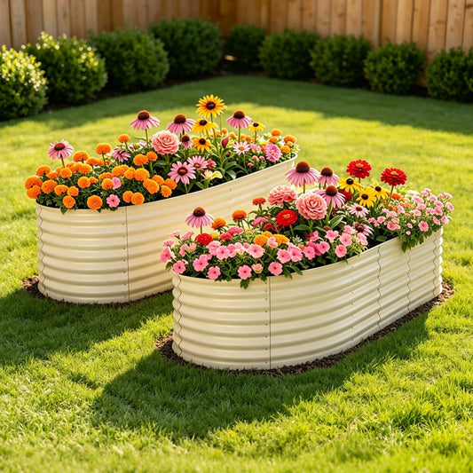 HiMISS Galvanized Raised Garden Beds Metal Planter Boxes
