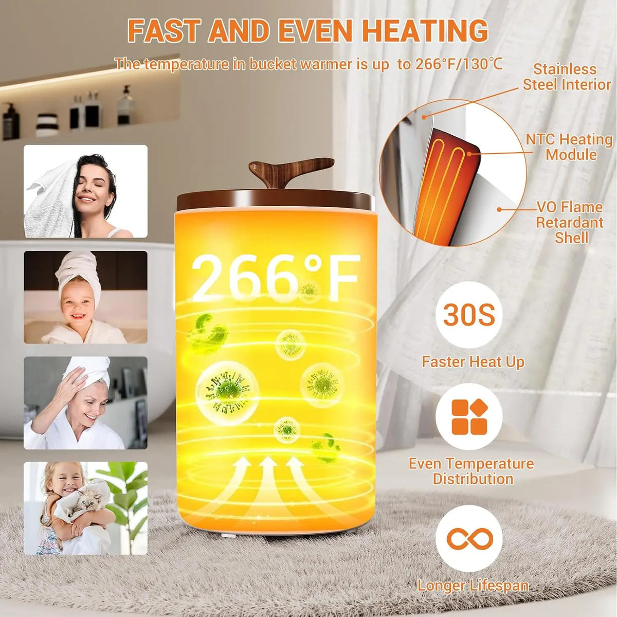 TWISTER.CK Electric Towel Warmer With Drying Mode And Auto Shutoff