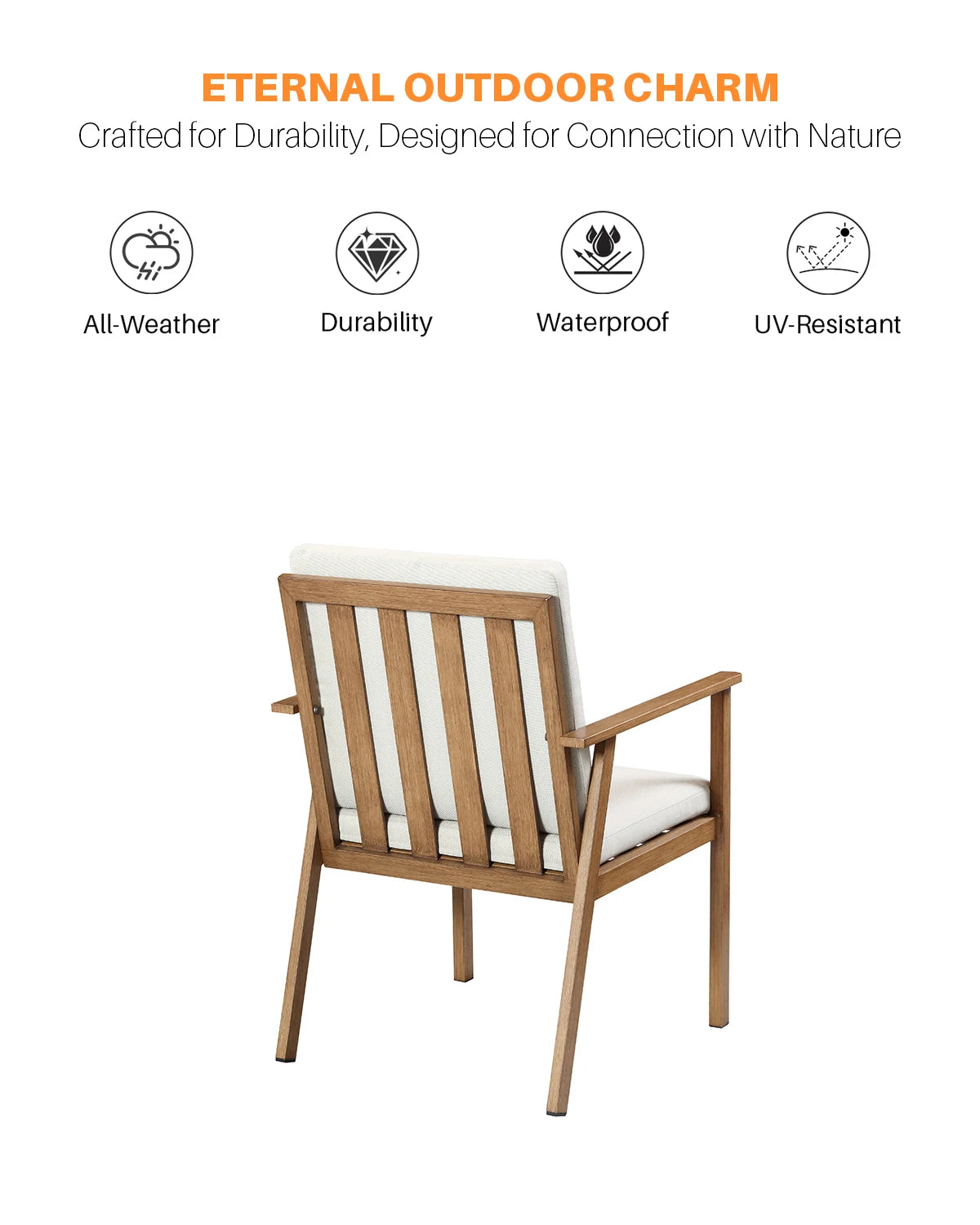 SeeHill Outdoor Aluminum Patio Dining Set With Umbrella Hole