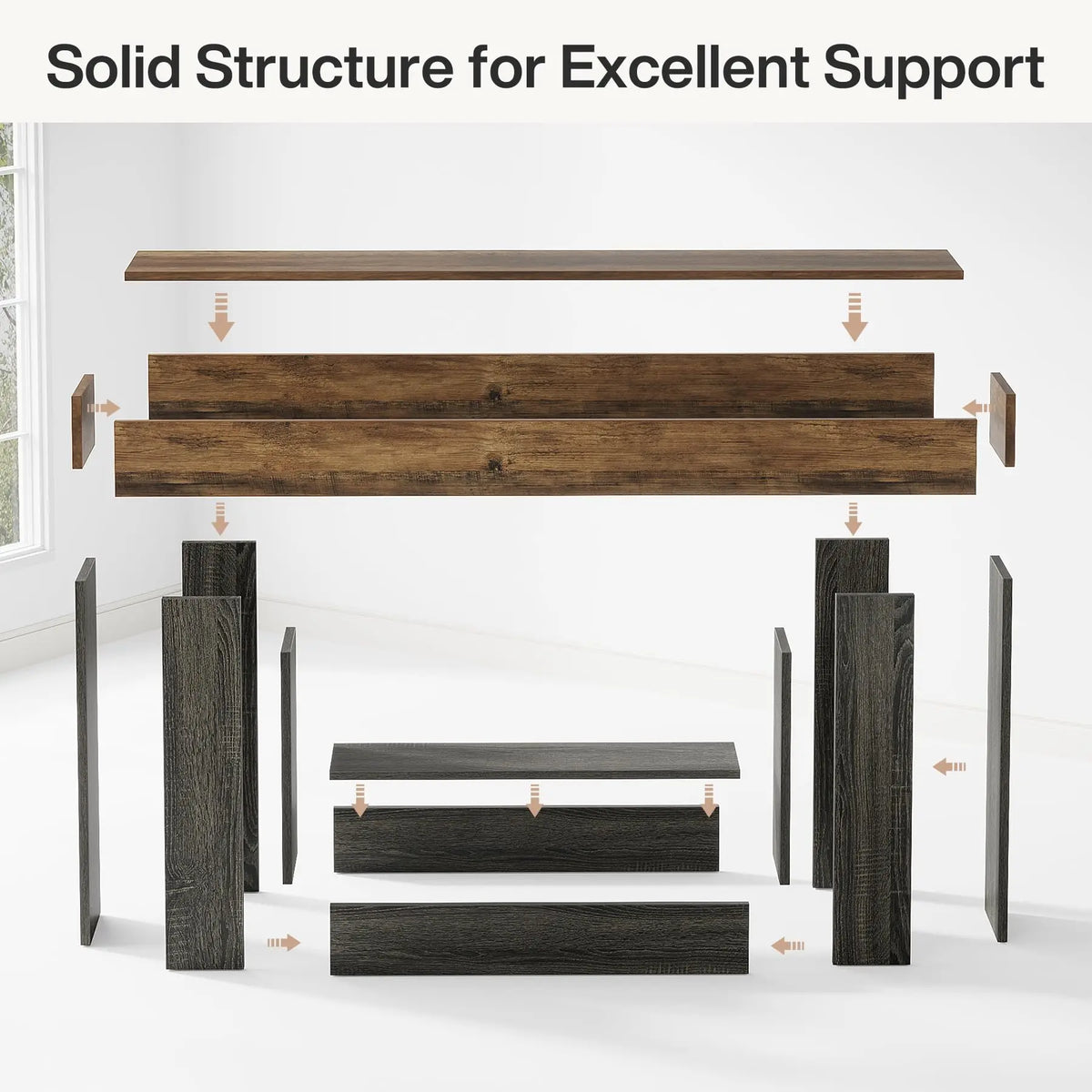 Tribesigns Farmhouse Wooden Console Table For Living Room Entryway