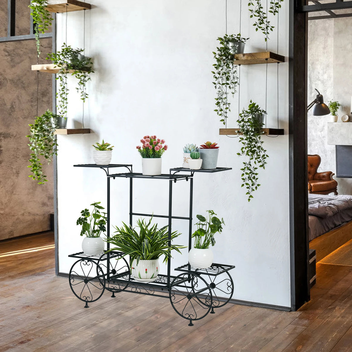 Wisfor Metal Garden Plant Stand Six Tier Pot Holder Organizer