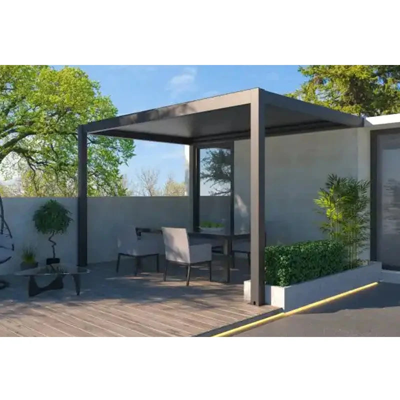 Bioclimatic Aluminum Pergola With Waterproof Adjustable Louver Roof for Outdoor Use