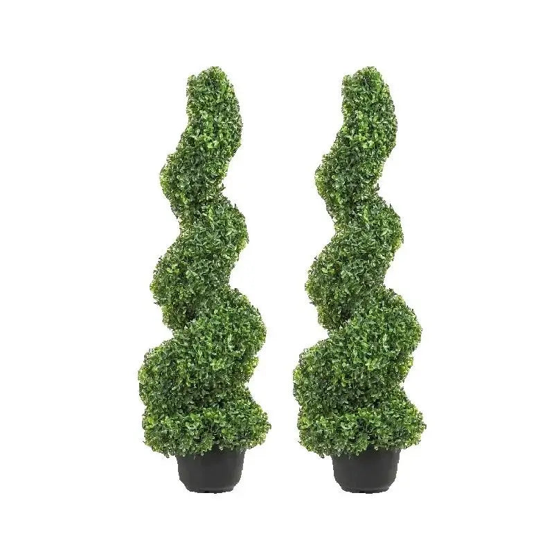SucceBuy Artificial Boxwood Tower Topiary Spiral Plant