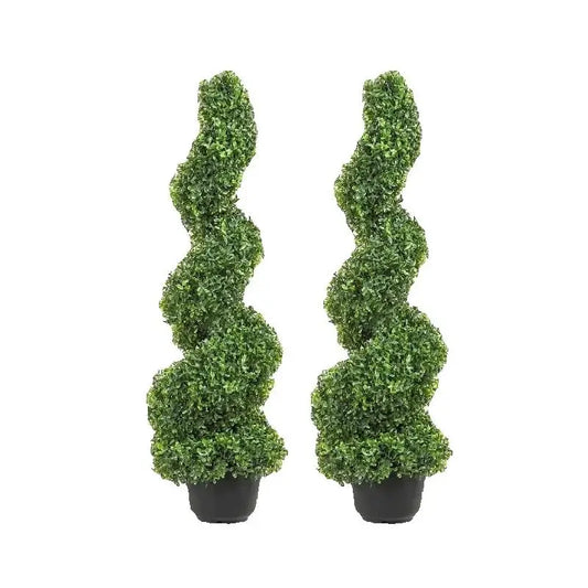 SucceBuy Artificial Boxwood Tower Topiary Spiral Plant