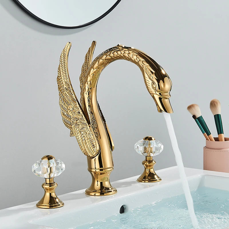 Saeuwtowy Modern Dual Handle Widespread Bathroom Basin Faucet