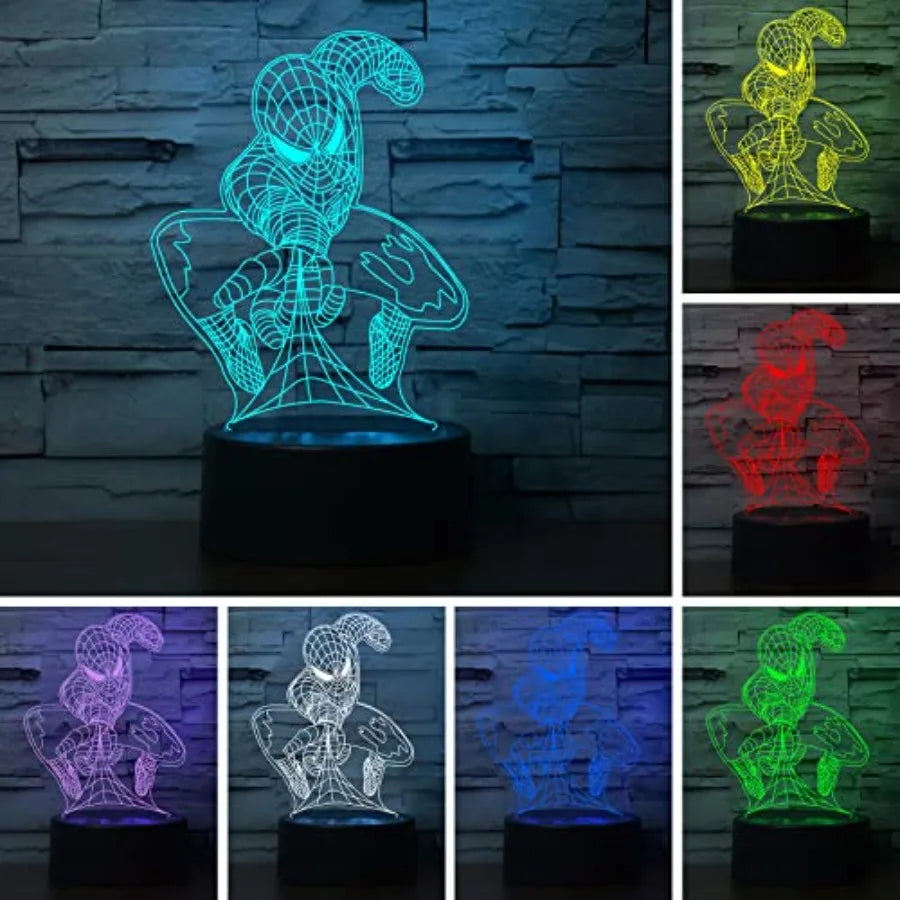 3D Illusion LED Night Light, Visual Creative 7 Colors Gradual Changing Touch Switch USB Table Lamp for Holiday Gifts or Home De